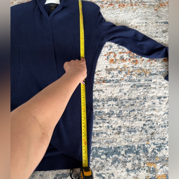 Ann Taylor Navy Ribbed Cardigan, XSP - Picture 10 of 10